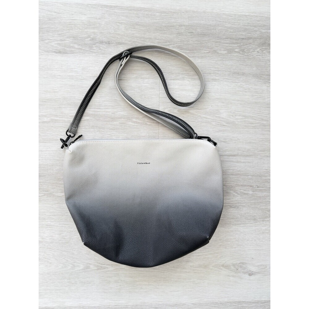 Pixie Mood Crossbody Bag Vegan Pebbled Leather Black & White Ombre GUC